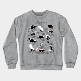 Skunks of the World: Species of Mephitidae Crewneck Sweatshirt